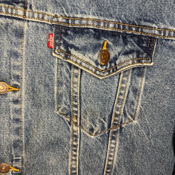 Levis Strauss Red Tab Jean Denim Trucker Jacket Mens sz XL Vintage 90s W… - Picture 5 of 11
